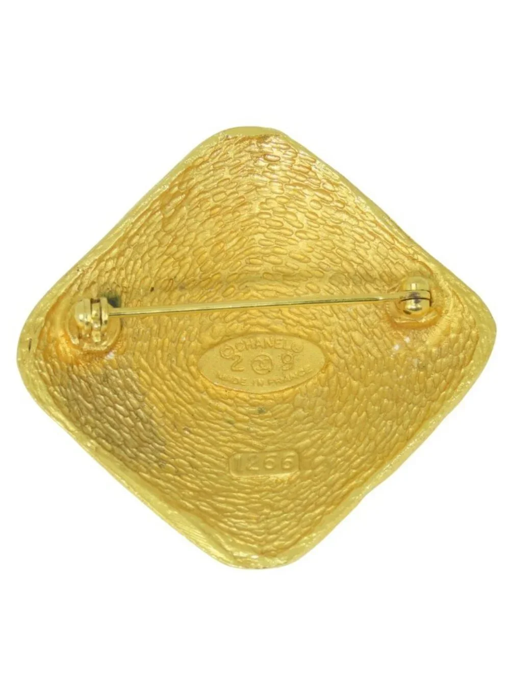 Chanel Brooch CC Logo Metal Gold 29 Diamond Plated